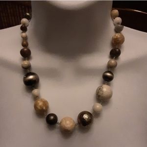 Bronzite,Jasper‎ and Agate Necklace 18”